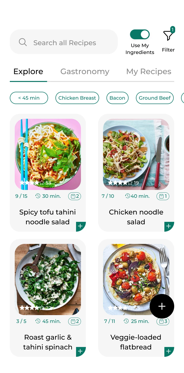 AI recipe suggestions matched to your pantry in PantryLab
