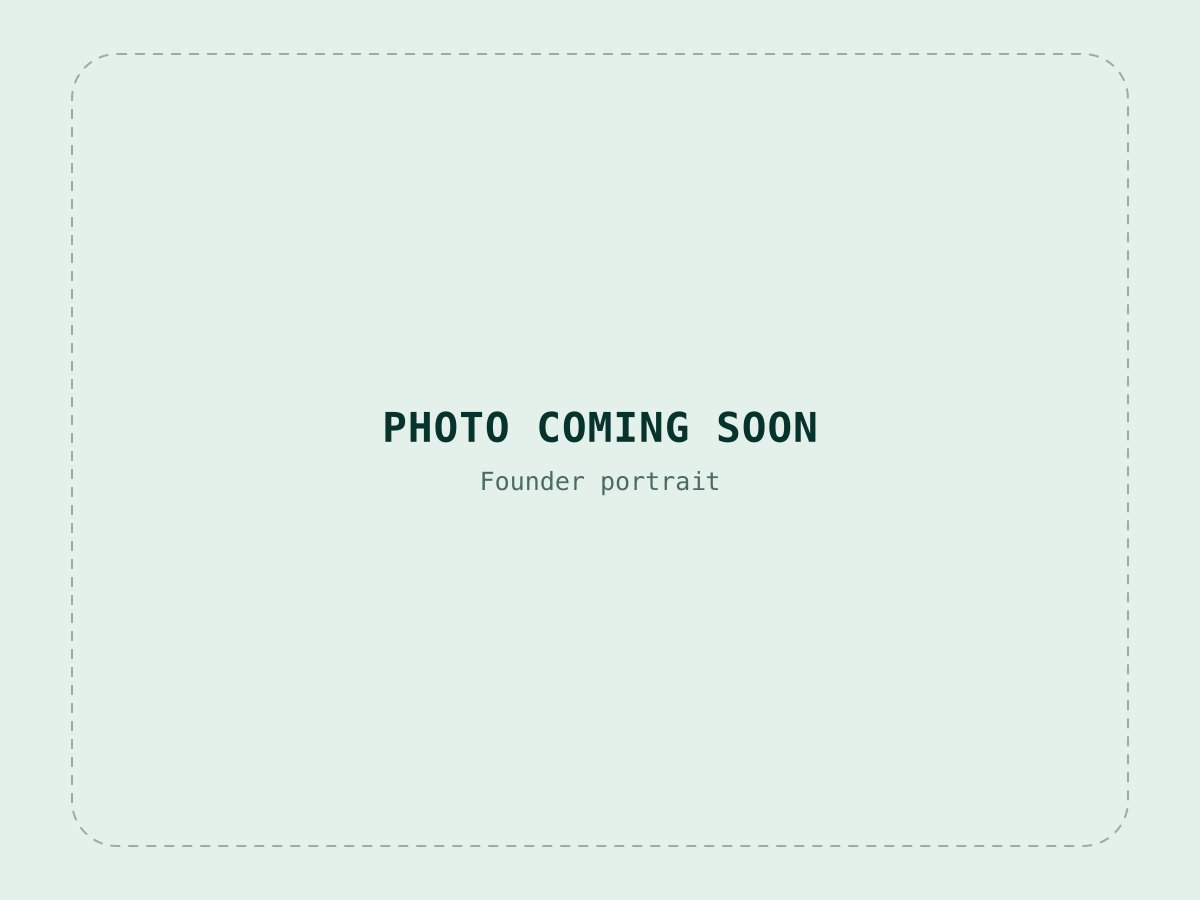 Photo coming soon — PantryLab founder portrait placeholder